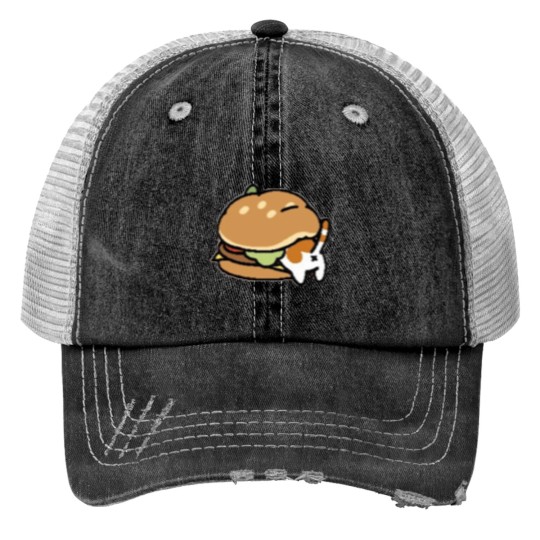 Discover Neko Atsume Cheese Burger Classic Trucker Hats