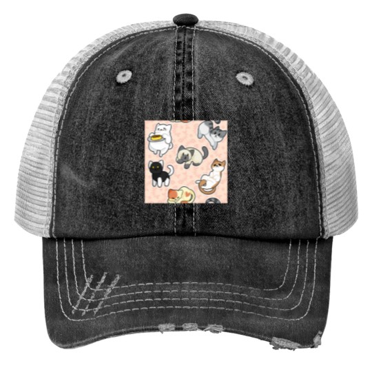 Discover Neko Atsume Pattern 3 Classic Trucker Hats
