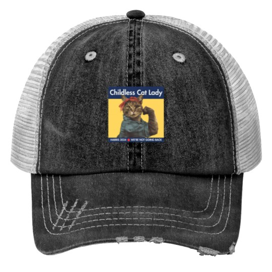 Discover Harris 2024 Trucker Hats | Childless Cat Lady | Kamala Harris Trucker Hats