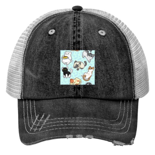 Discover Neko Atsume Pattern 2 Classic Trucker Hats