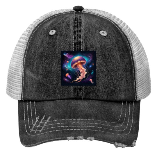 Discover jellyfish watercolor Trucker Hats