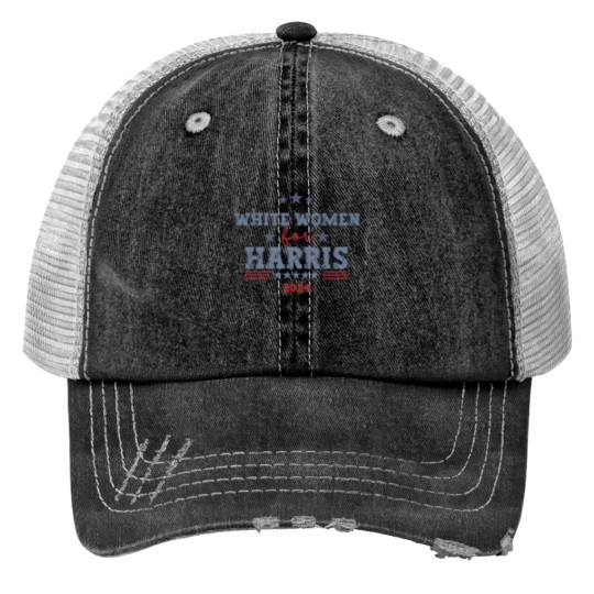 Discover Support Kamala Harris 2024 Trucker Hats - White Women for Harris