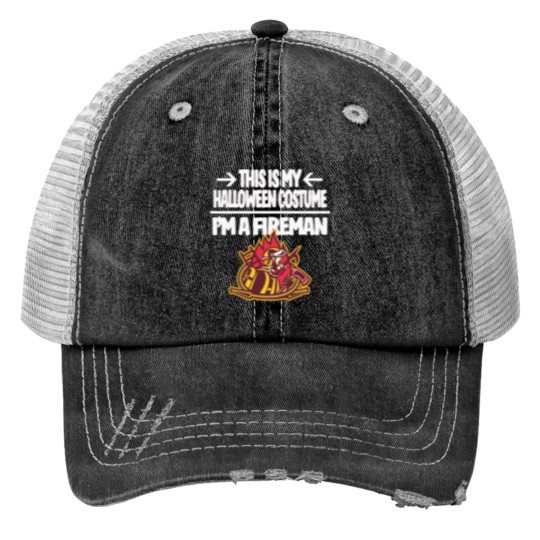 Discover I'm a Fireman Firefighter This is My Halloween Costume Idea Fitted Scoop Trucker Hats