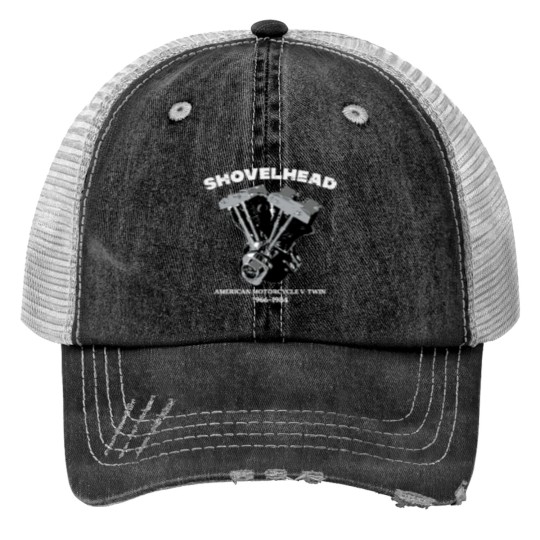Discover Biker Shovelhead Motorcycle Engine Vintagess Men Women Kids Trucker Hats