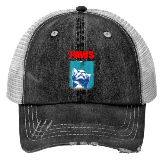 Discover Kitty with large Jaws attacking a mouse PAWS Trucker Hats