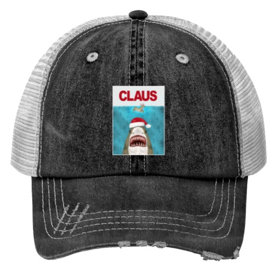 Discover Funny Christmas Santa Claus Shark Reindeer Humor Trucker Hats