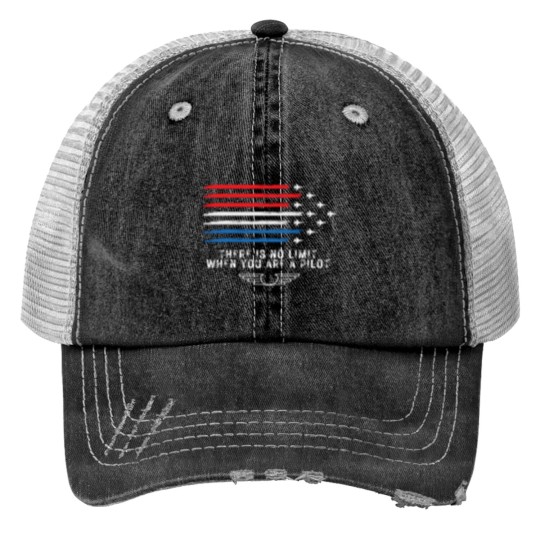Discover Pilot US Flag Fighter Jets Trucker Hats
