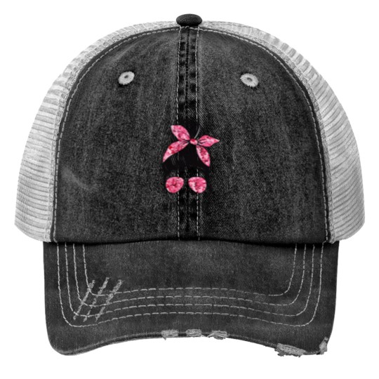 Discover Flower Mom Life Messy Bun Hair Sunglasses Pink Mothers Day Trucker Hats