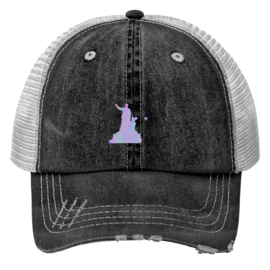 Discover 50th anniversary castle and statue Trucker Hats