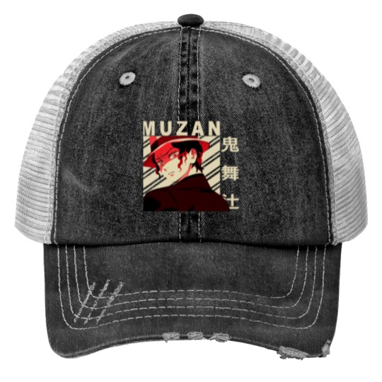 Discover Lucky Think Fast In Every Position Muzan Kibutsuji Vintagess Art Gifts For Fan Trucker Hats