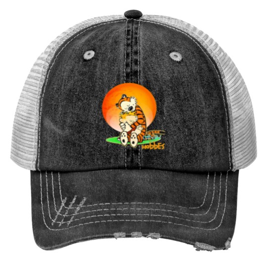 Discover calvin and hobbes Trucker Hats
