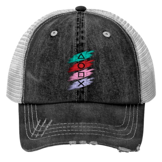 Discover Playstation buttons Trucker Hats