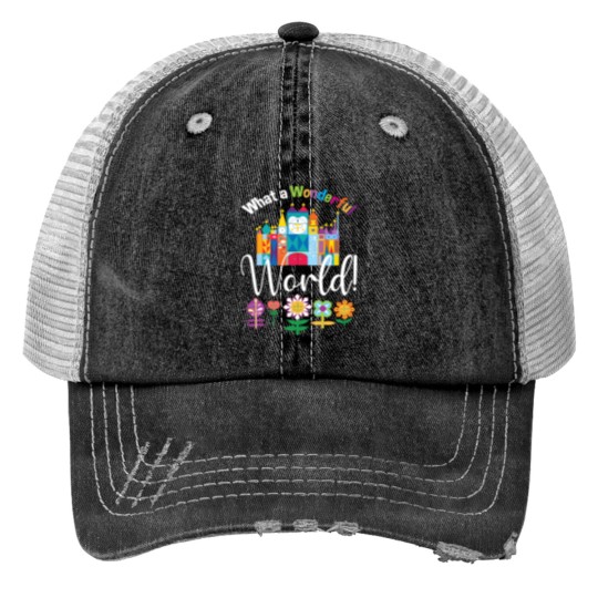 Discover What a Wonderful World Fitted Trucker Hats