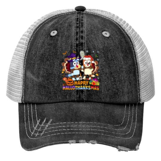 Discover BlueyDad Bingo Hallothanksmas Trucker Hat