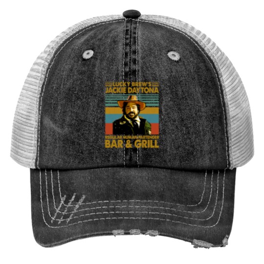 Discover Lucky Brews Jackie Daytona Regular Human Partender Bar amp Grill Essential Trucker Hats