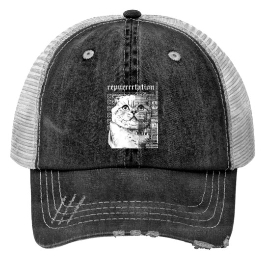 Discover Vintage Reputation Cat Trucker Hats, Reputation Karma Trucker Hats
