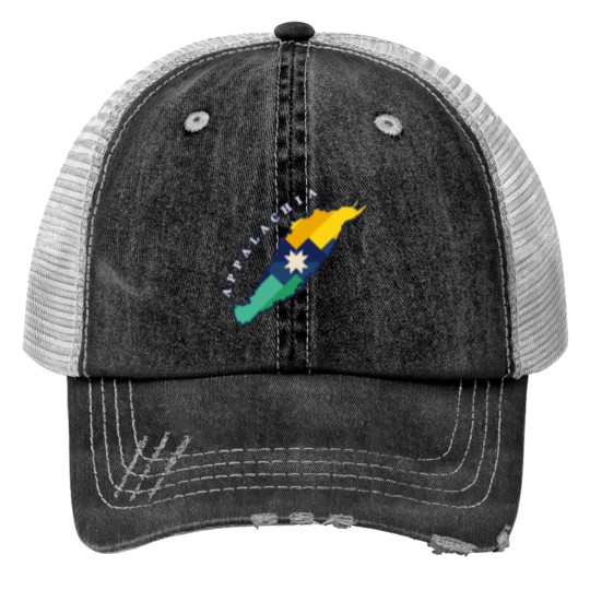Discover Flag Map of Appalachia with Caption Trucker Hats