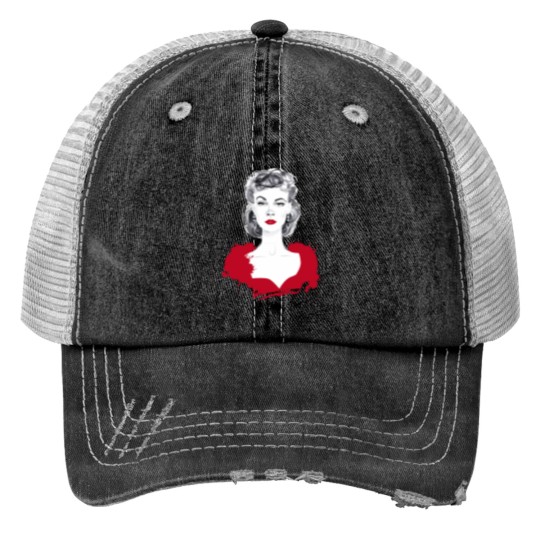 Discover Burgundy or Scarlett Trucker Hats