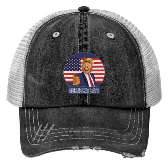 Discover Al the cateating alien imitates Trump. Trucker Hats