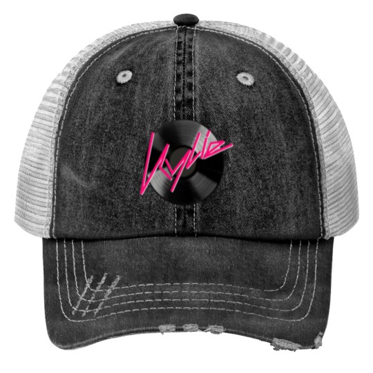 Discover Kylie Minogue record black and pink Essential Trucker Hats