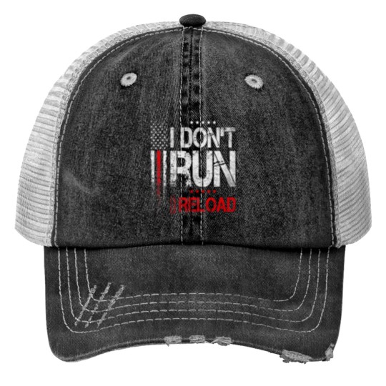 Discover I Dont Run I Reload US Flag Vintagess Pullover Hoodie Trucker Hats