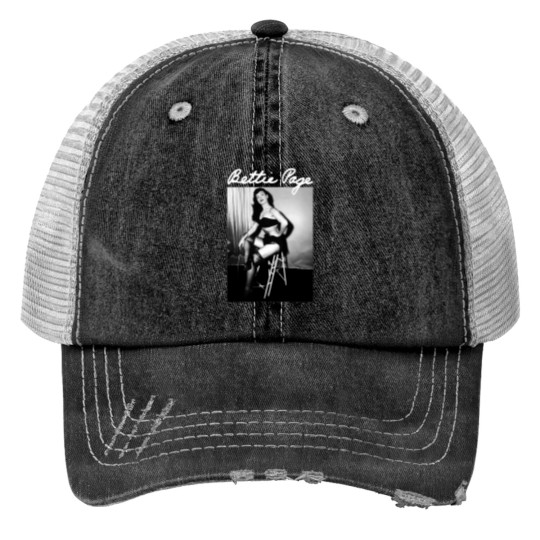 Discover Bettie Page BLACK Trucker Hats short sleeve