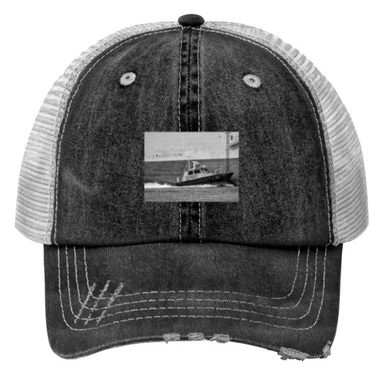 Discover Pilot Bost Helping Ship get into port Premium Scoop Trucker Hats