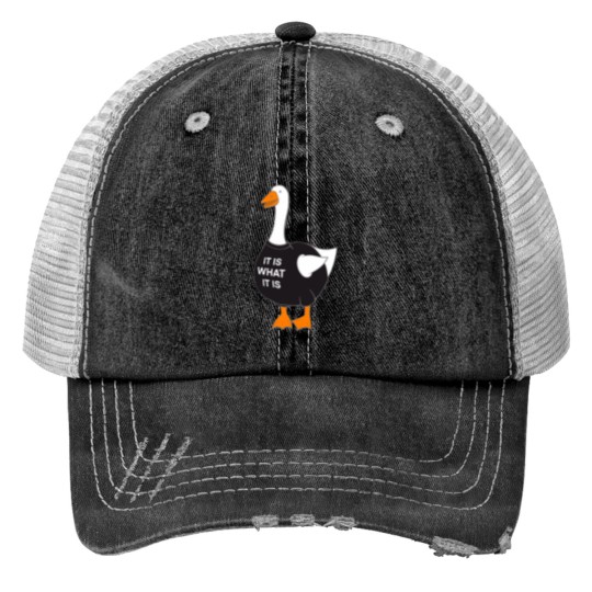 Discover AnGoose It Is What It Is Goose Essential Trucker Hats