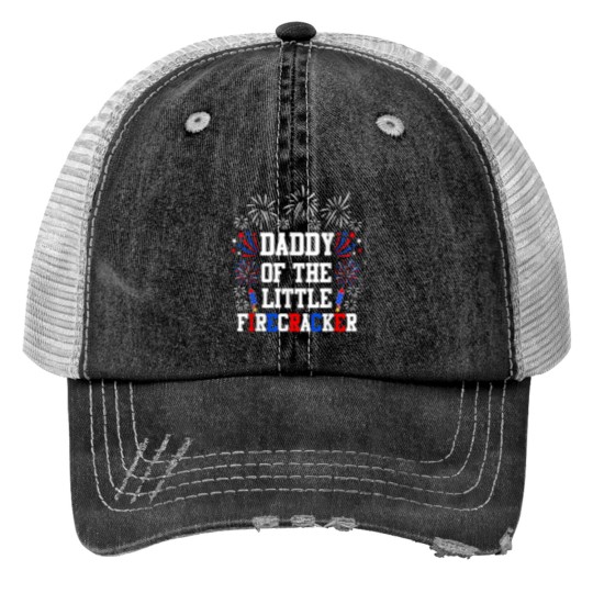 Discover Daddy Of The Little Firecracker Shirt 4th of July Birthday Trucker Hats