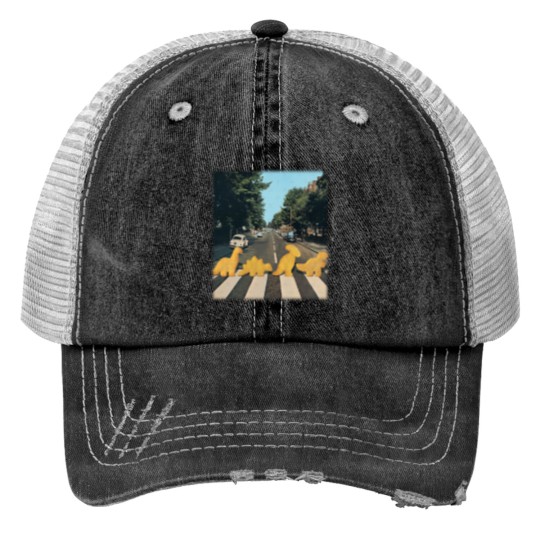 Discover Dinosaur chicken nuggets nuggie road Trucker Hats
