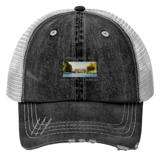 Discover Physically Im here mentally Im in Pemberley Trucker Hats