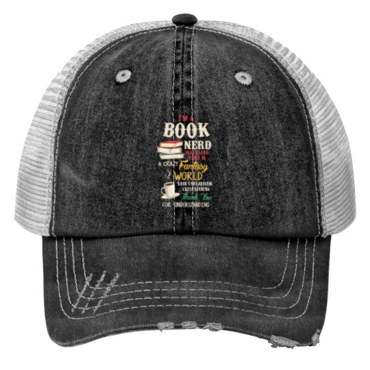 Discover Im a Book Nerd Book Lover Literature Pullover Hoodie Trucker Hats