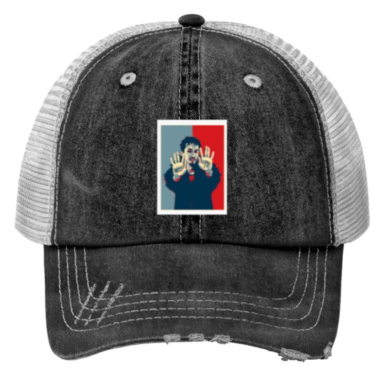 Discover The Umbrella Academy Klaus Hello Goodbye Pop Art Trucker Hats