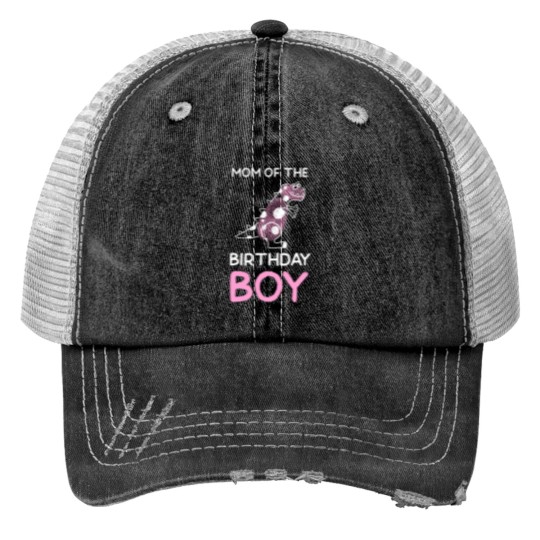 Discover Mom of the Birthday Boy Dinosaur Theme Trucker Hats