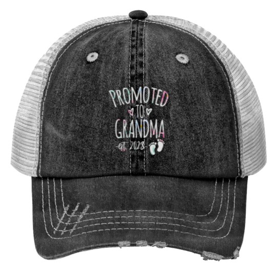 Discover Promoted to Grandma 2023 again Cute Baby Announcement Women Trucker Hats