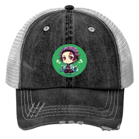 Discover Chibi tanjiror Trucker Hats