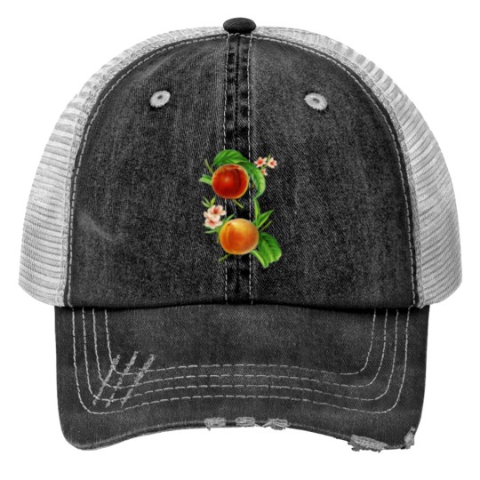 Discover Sweet Peaches Vintagess Hand Drawn Fruit Illustration Trucker Hats