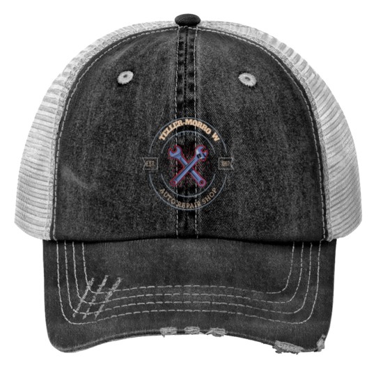 Discover Teller Morrow Automotive Repair Shop Tee Trucker Hats