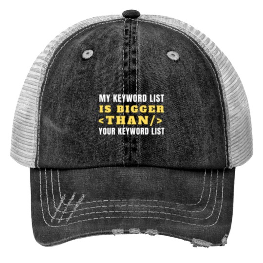 Discover SEO Expert Gift Keyword List SEO Manager Trucker Hats