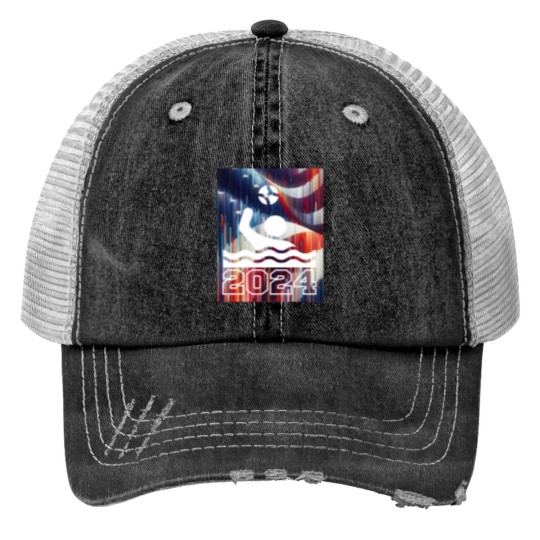 Discover Waterpolo American Flag 2024 Trucker Hats