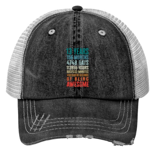 Discover 13 Years 156 Months Being Awesome 13th Birthday Teen Gifts Trucker Hats