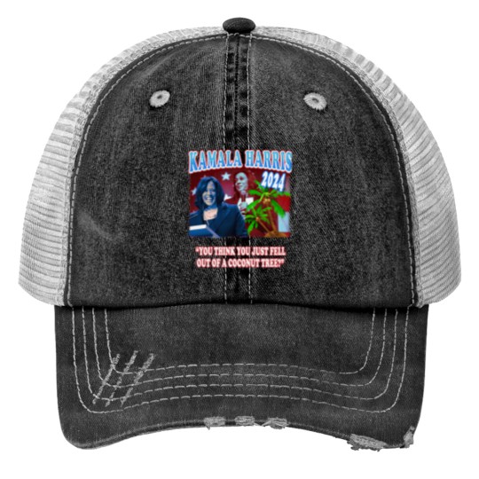 Discover Kamala Harrisss Coconut Tree Trucker Hats