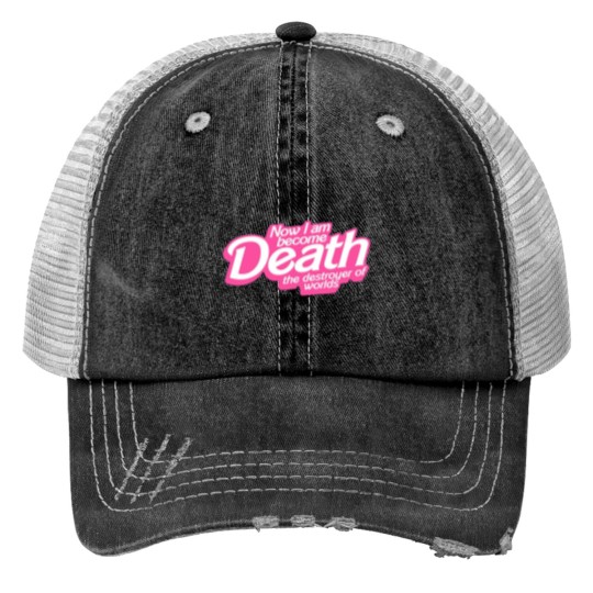 Discover Barbenheimerss Quote I am become Death Destroyer of Worlds Barbiess x Oppenheimer TShir Trucker Hats