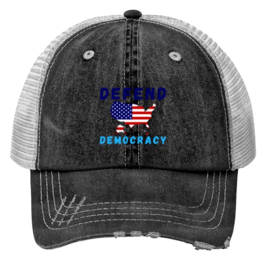 Discover Defend Democracy Protect Votingss Rights Save Vote Electionss Election Trucker Hats