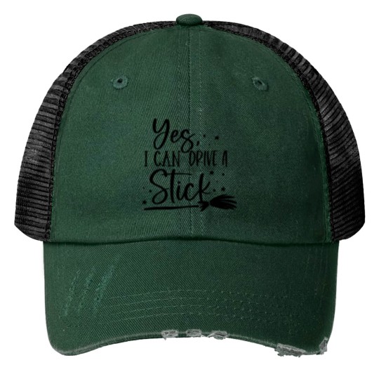 Discover I Drive Stick Halloween Trucker Hats