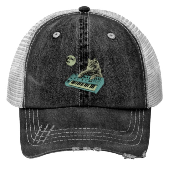 Discover Synthesizer Cat In Space Trucker Hats