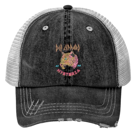 Discover Vintage 80's Rock Band Trucker Hats Trucker Hats Leppard  Trucker Hats Rock and Roll Leopard