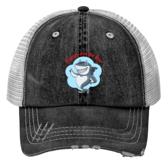 Discover Hungry shark Trucker Hats