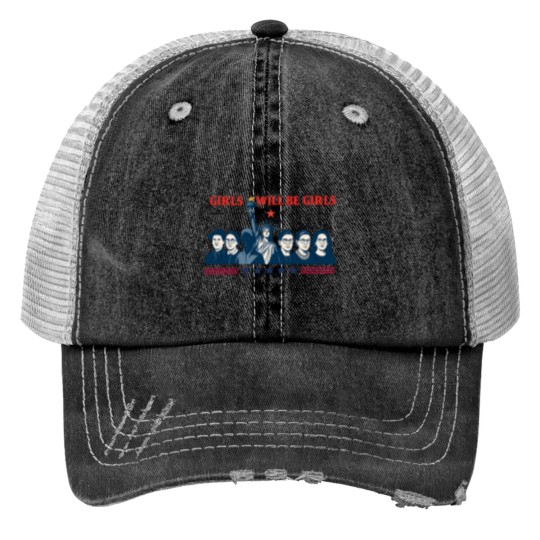 Discover Girls Will be Girls Comfort Colors Trucker Hats, Patriotic Feminist 4th of July Trucker Hats