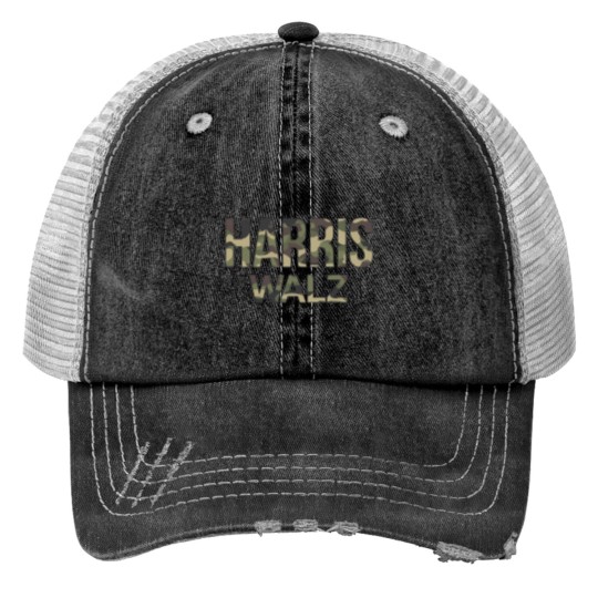 Discover Kamala Harris Walz Election 2024 Trucker Hats, Camouflage, Hunters white